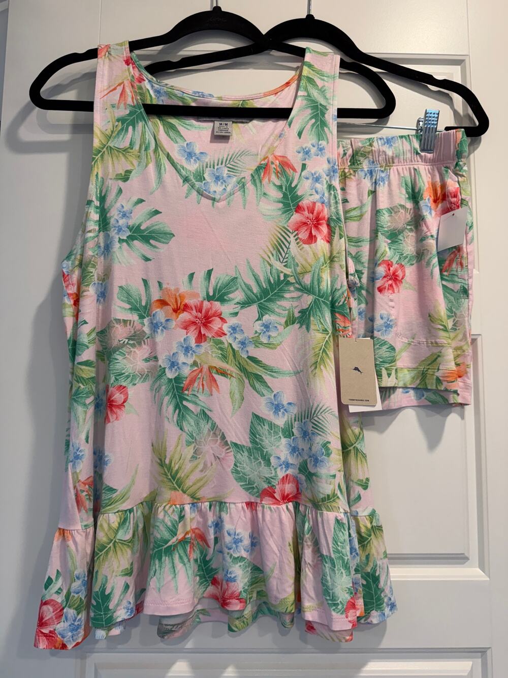 Tommy Bahama Tank PJ Set Size Medium Tropical Hibisus Floral Summer Vacation NWT